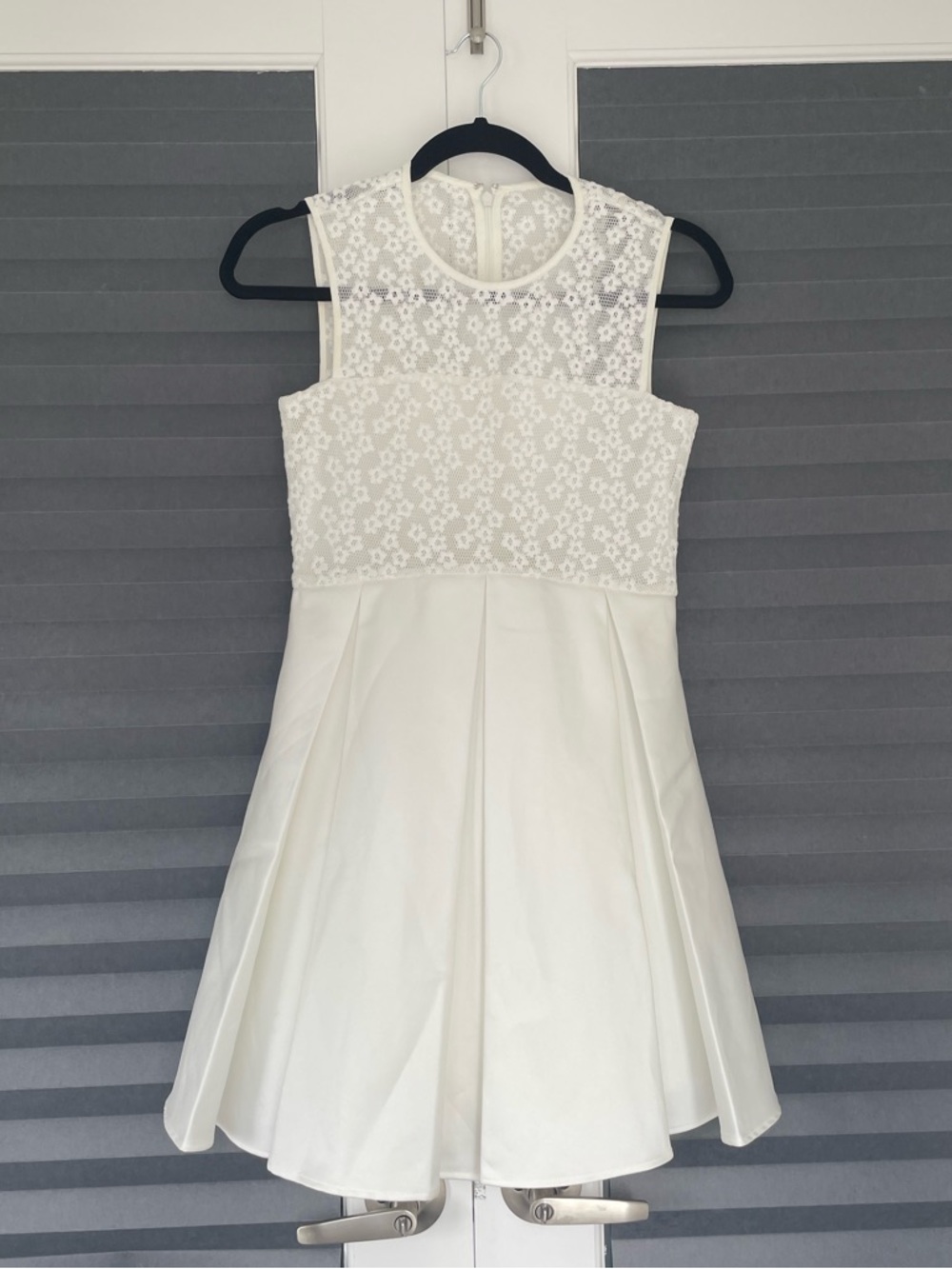 White Lace Bodice Fit-and-Flare Dress
